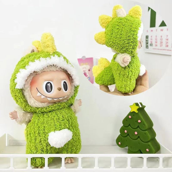 Green Dino Roar Cloud Velvet Suit – Playful Plush Costume