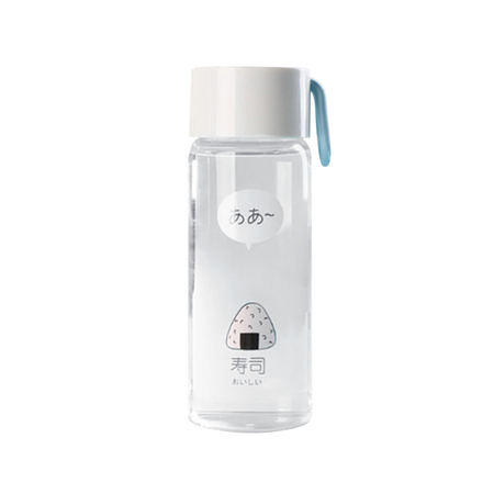 Sushi Print Glass Water Bottle