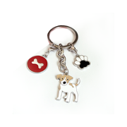 Cute puppy metal keyring