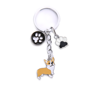 Cute puppy metal keyring