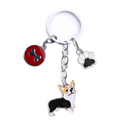 Cute puppy metal keyring
