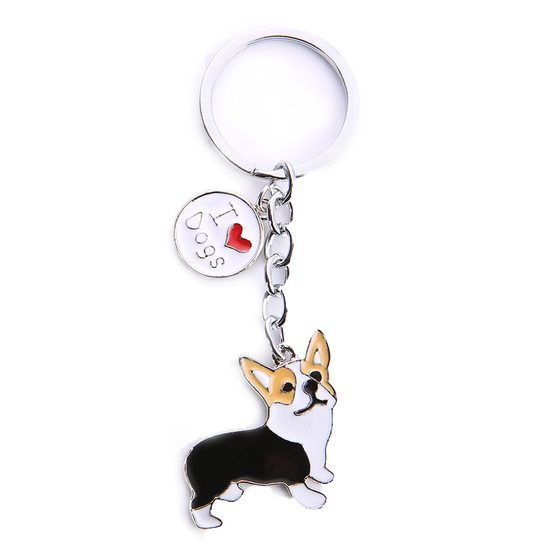 Cute puppy metal keyring