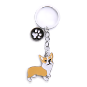 Cute puppy metal keyring
