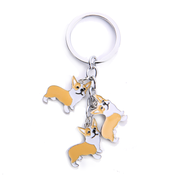 Cute puppy metal keyring