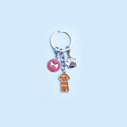 Cute puppy metal keyring