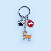 Cute puppy metal keyring