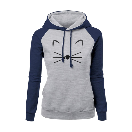Women's Cat Face Hoodie