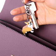 Cute puppy metal keyring