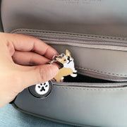 Cute puppy metal keyring