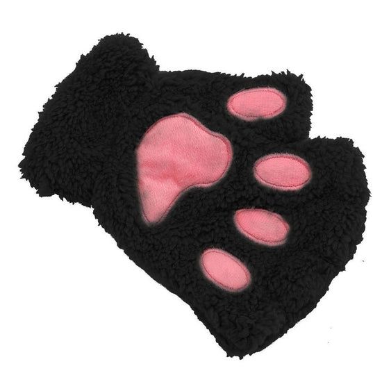 Plush Warm Kitten Mittens