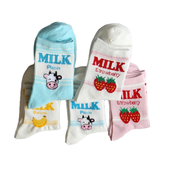 Kawaii Fruit Milk Ankle Socks